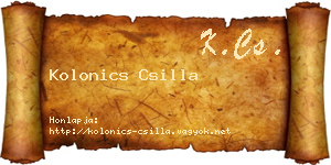 Kolonics Csilla névjegykártya