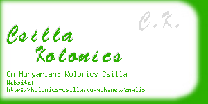 csilla kolonics business card